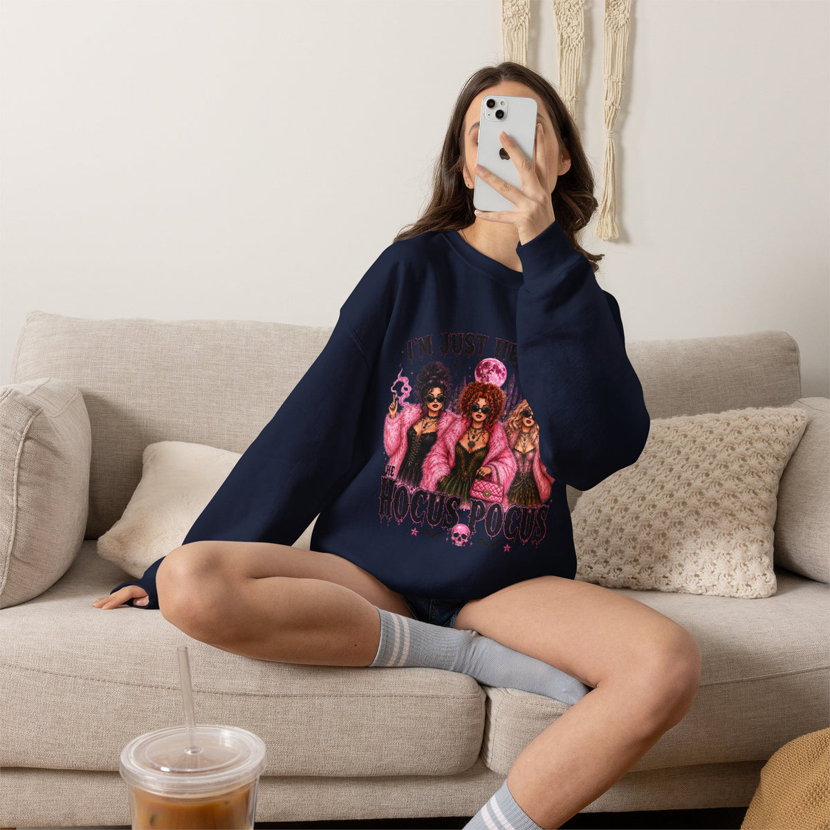 Hocus Pocus Pink Witches Crewneck Sweatshirt