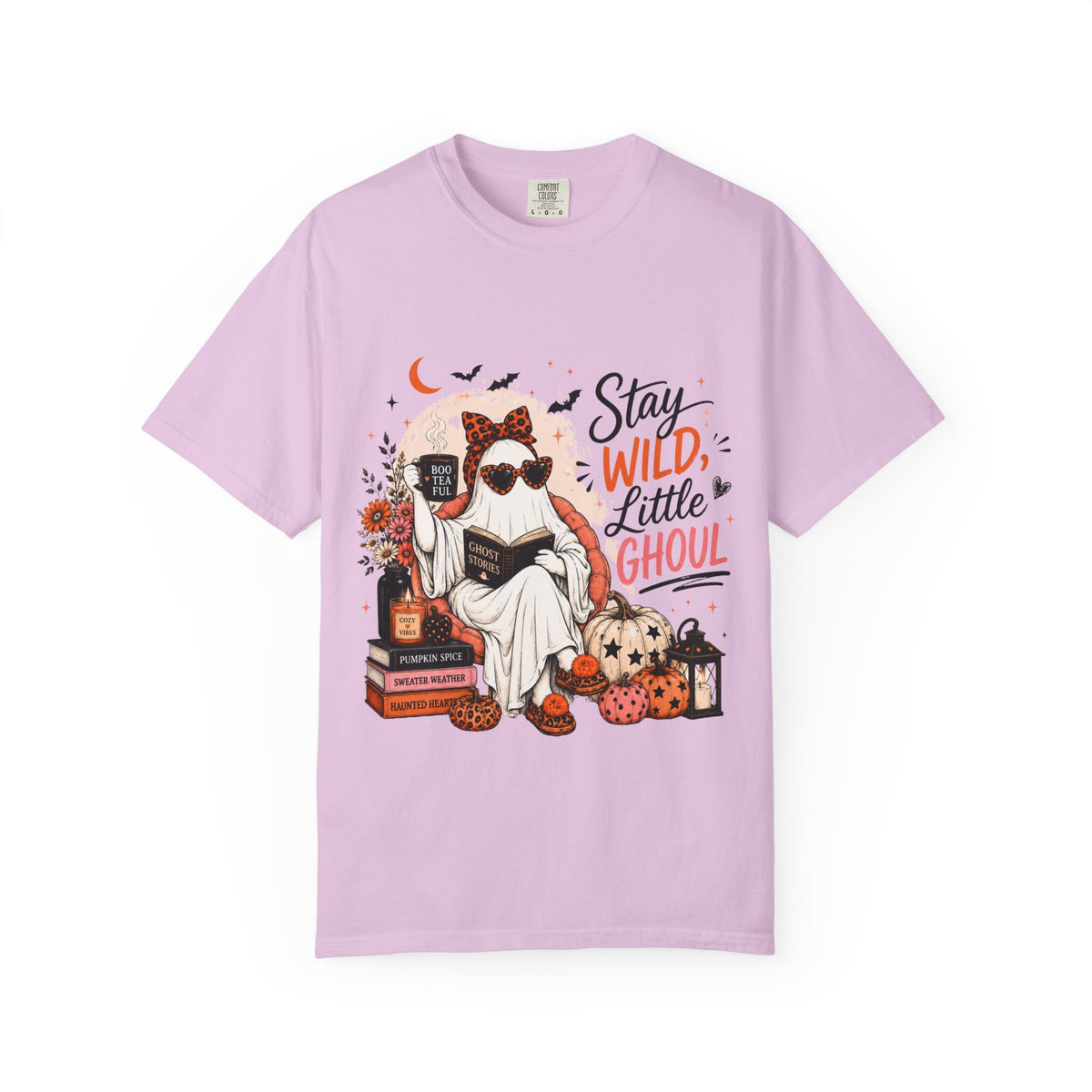 Stay Wild Little Ghoul T-Shirt — Cute Halloween Ghost Reading Design