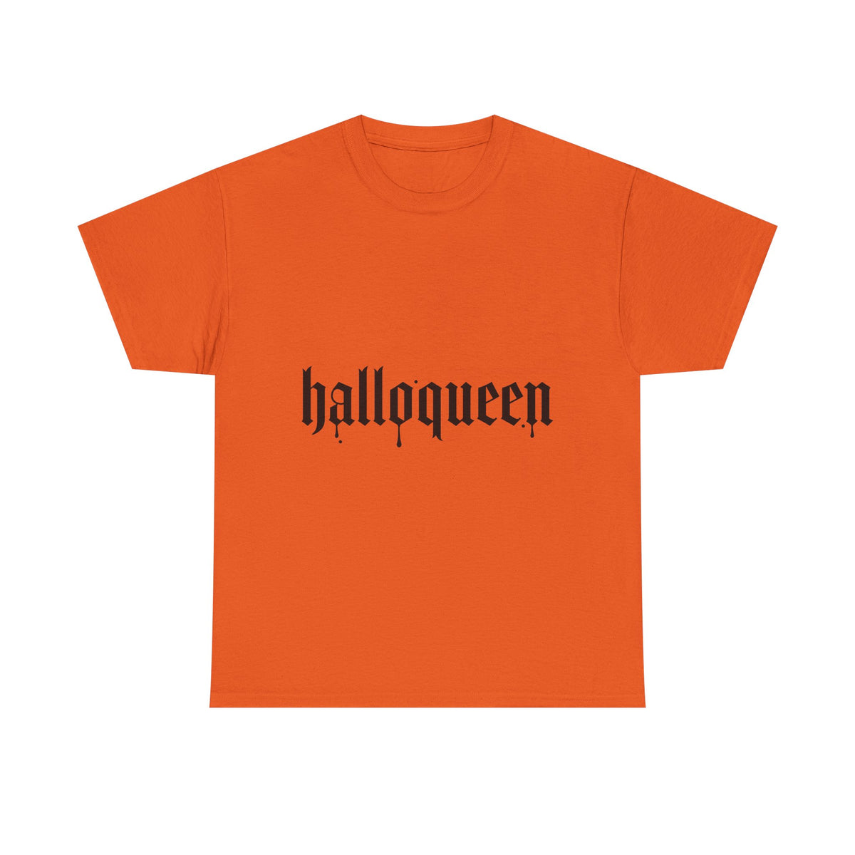 Halloqueen Tee — Halloween Graphic Orange Shirt