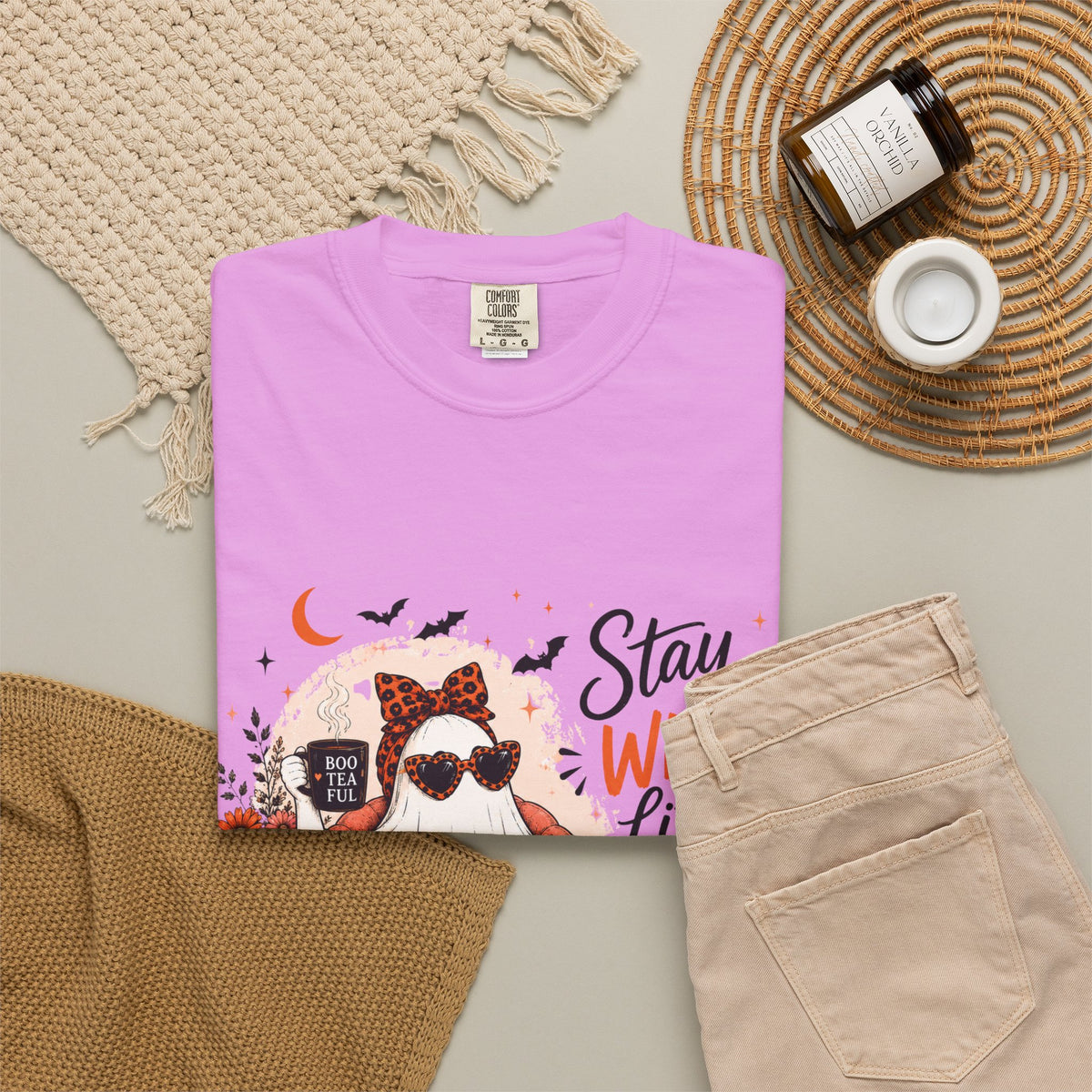 Stay Wild Little Ghoul T-Shirt — Cute Halloween Ghost Reading Design