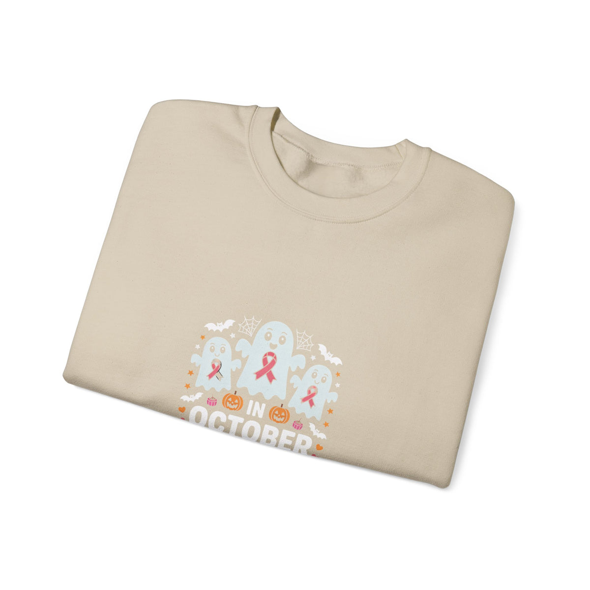 Breast Cancer Awareness Crewneck Sweatshirt — 'Think Pink' Ribbon Design