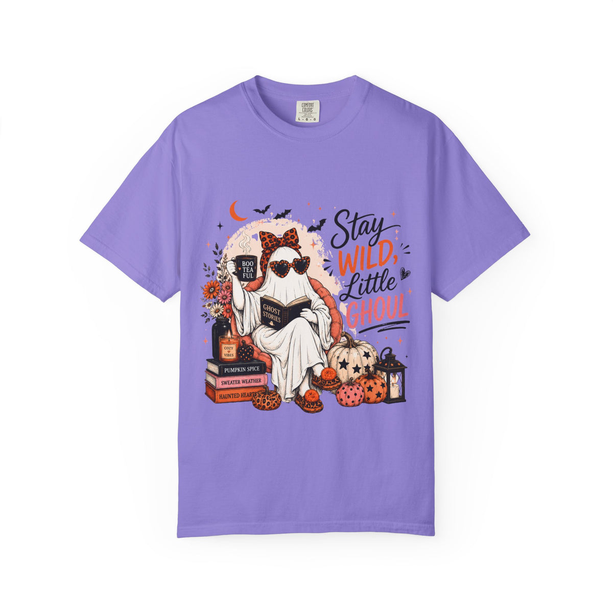 Stay Wild Little Ghoul T-Shirt — Cute Halloween Ghost Reading Design