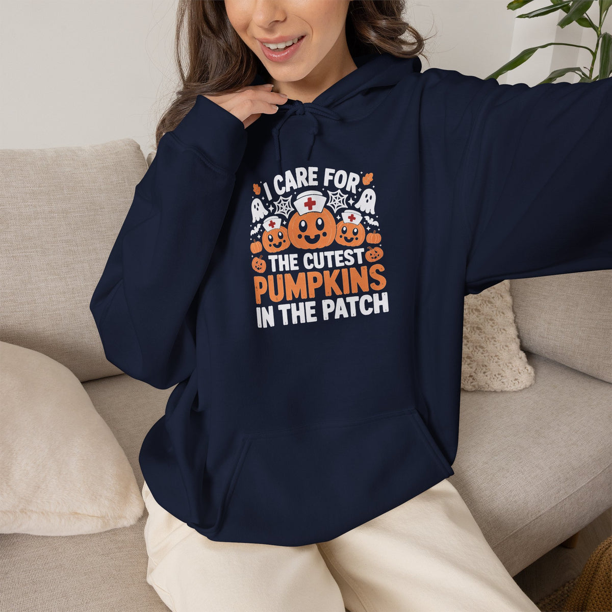 Pumpkins Cute Jack-O'-Lantern Graphic Hoodie