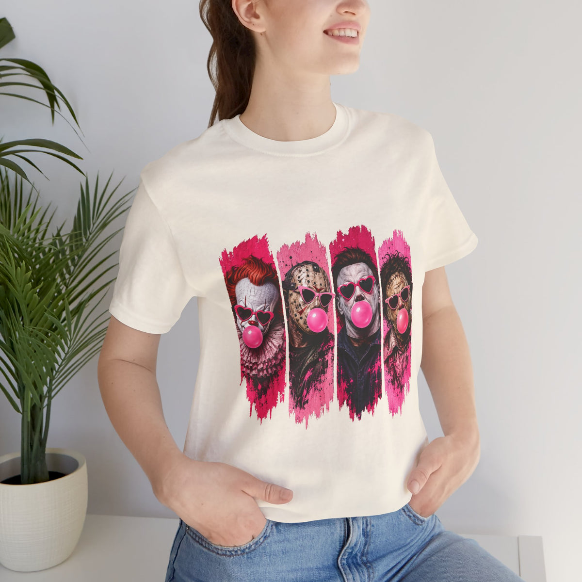 Clown Crew Bubblegum Graphic Tee — Retro Horror Pop Art T-Shirt