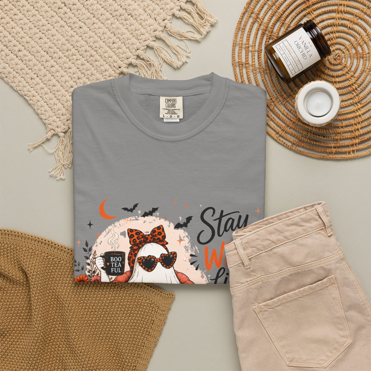Stay Wild Little Ghoul T-Shirt — Cute Halloween Ghost Reading Design
