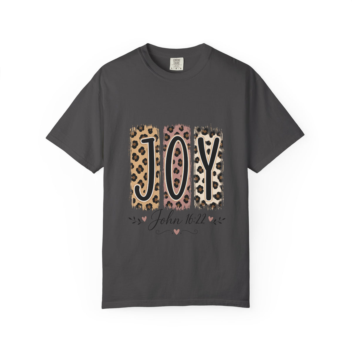 JOY Leopard Print T‑Shirt — John 16:22 Christian Faith Tee