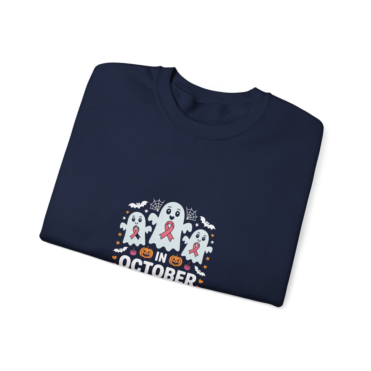 Breast Cancer Awareness Crewneck Sweatshirt — 'Think Pink' Ribbon Design