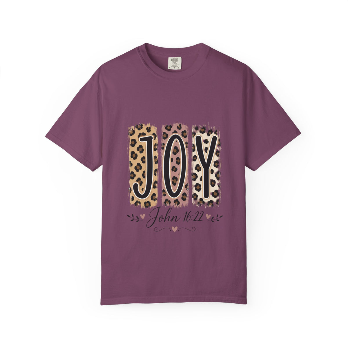 JOY Leopard Print T‑Shirt — John 16:22 Christian Faith Tee