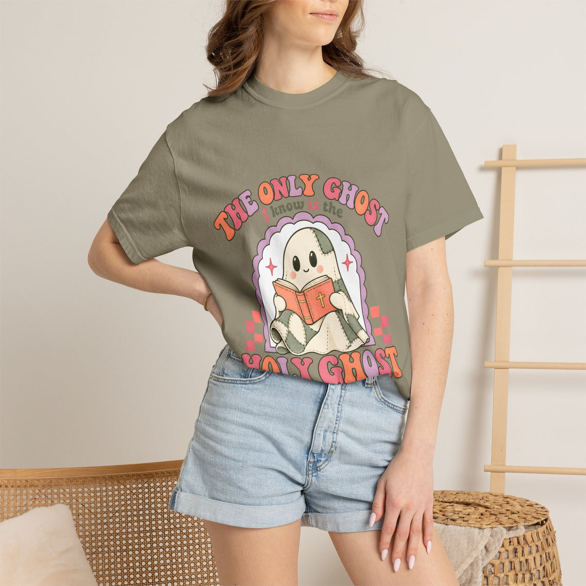 Holy Ghost Cute Ghost T-Shirt — "The Only Ghost I Know is the Holy Ghost" Retro Graphic Tee