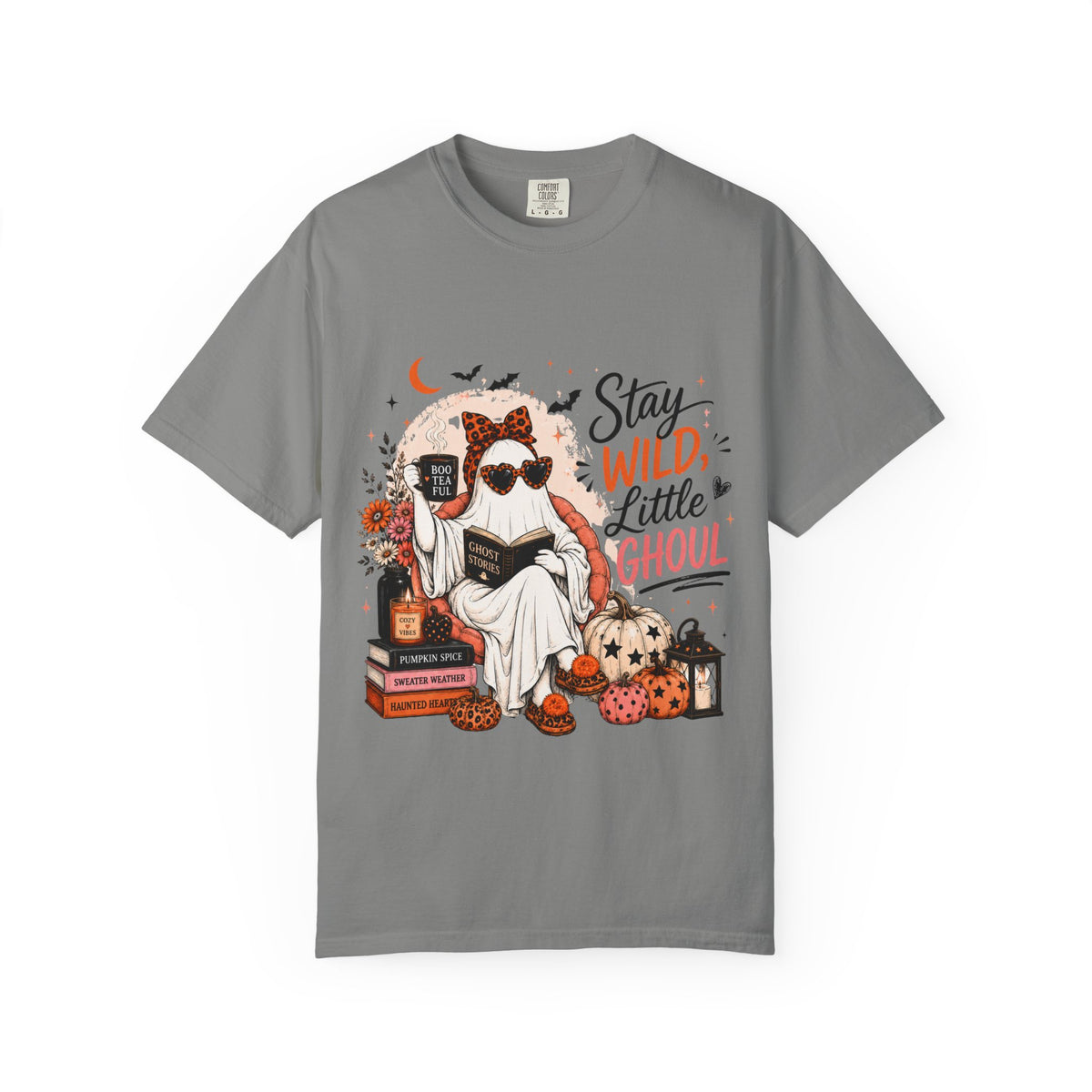 Stay Wild Little Ghoul T-Shirt — Cute Halloween Ghost Reading Design