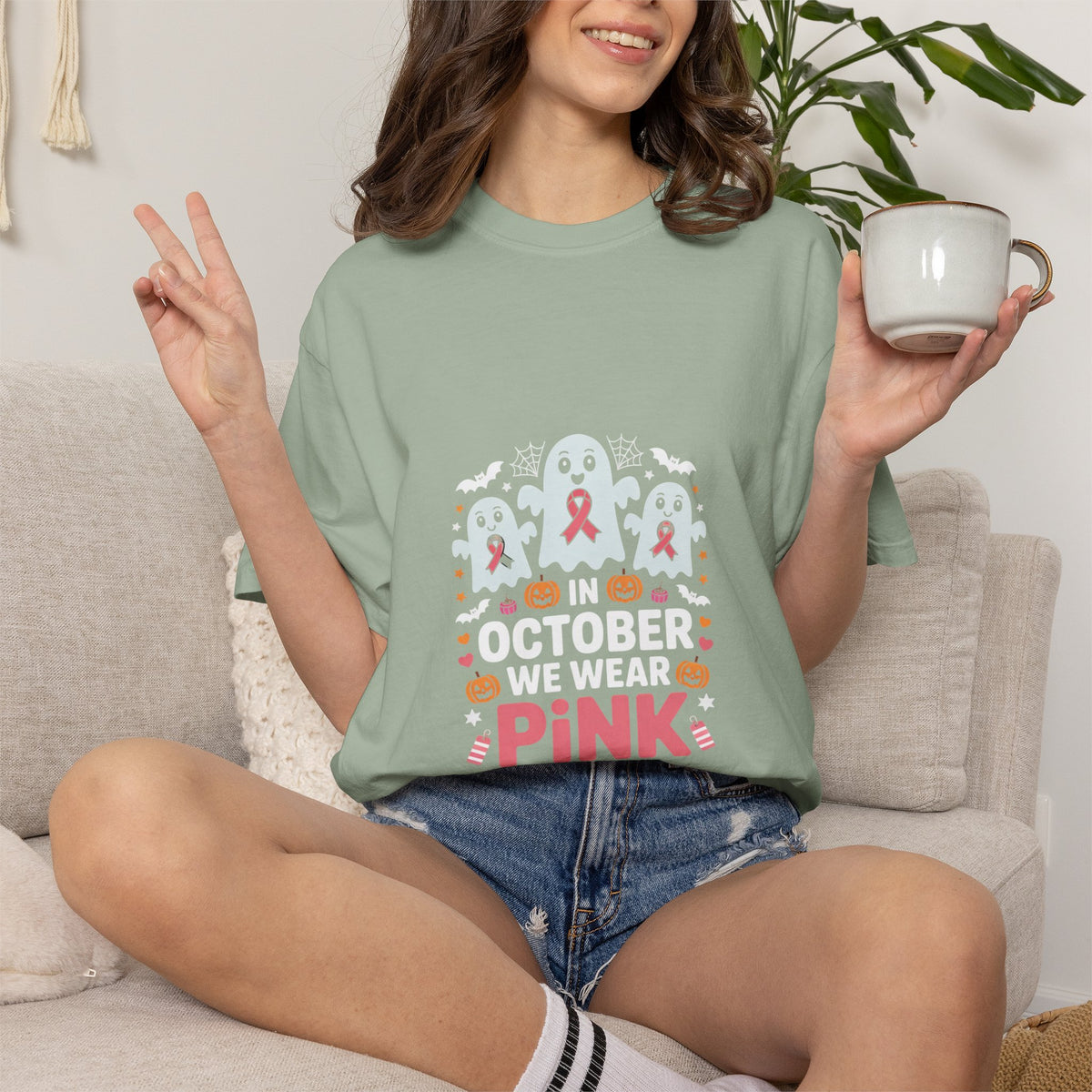 October We Wear Pink T-Shirt — Breast Cancer Awarenes