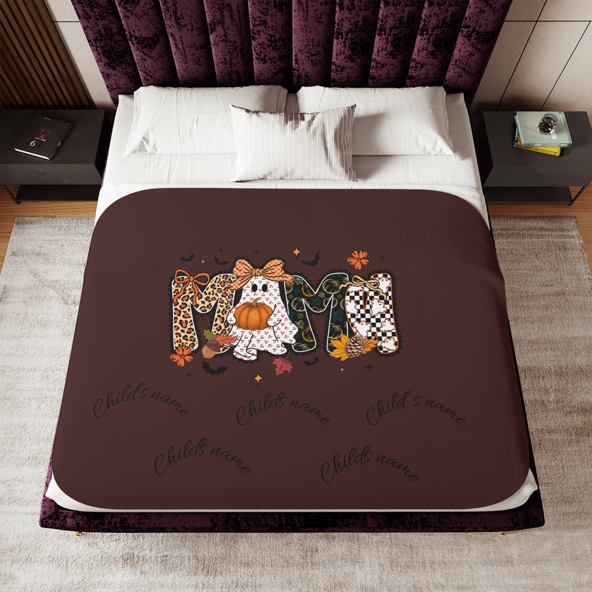 Halloween Mom Sherpa Blanket – Cozy Fall Family Throw