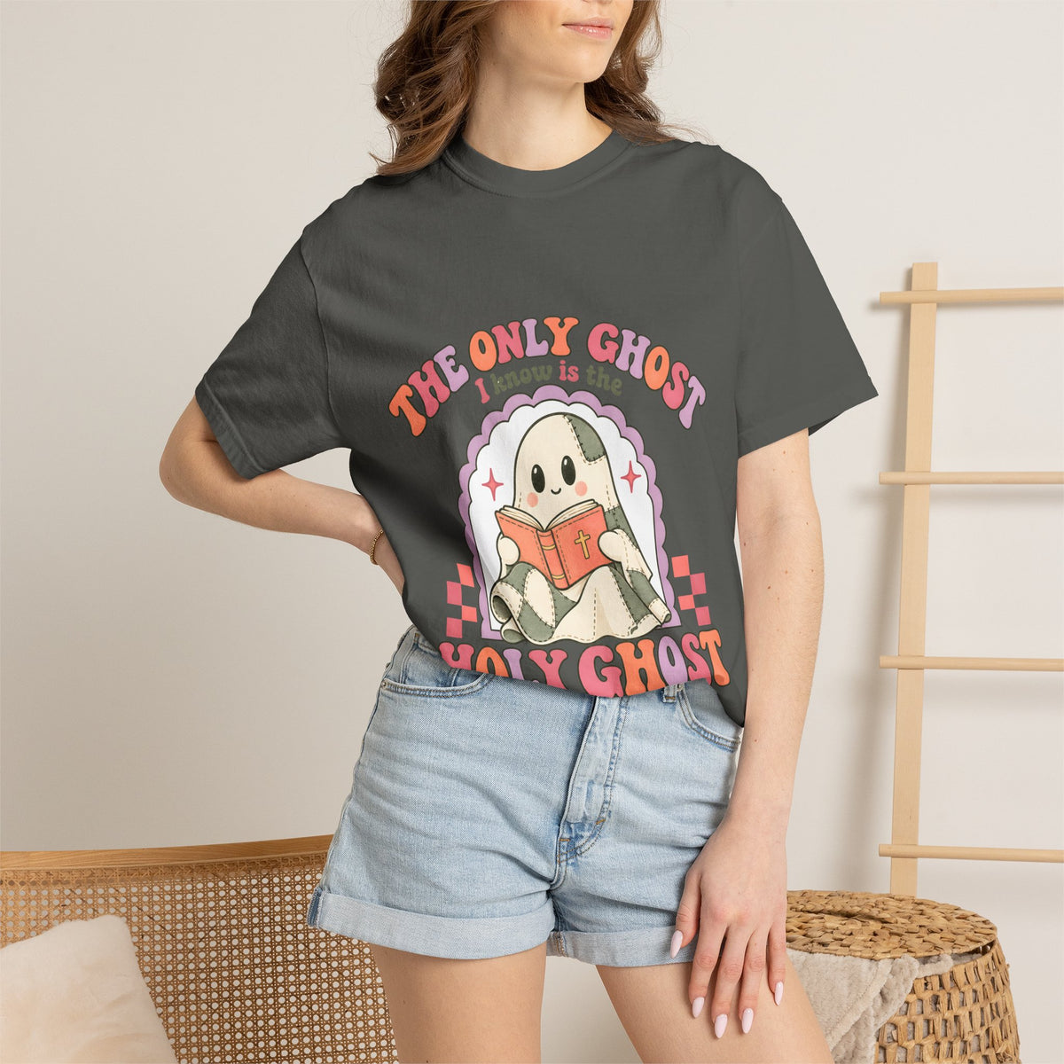 Holy Ghost Cute Ghost T-Shirt — "The Only Ghost I Know is the Holy Ghost" Retro Graphic Tee