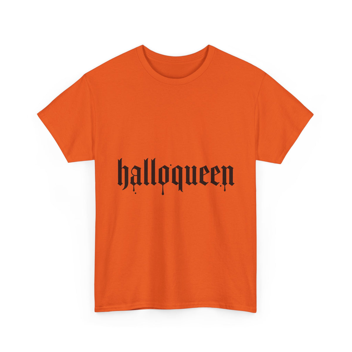 Halloqueen Tee — Halloween Graphic Orange Shirt