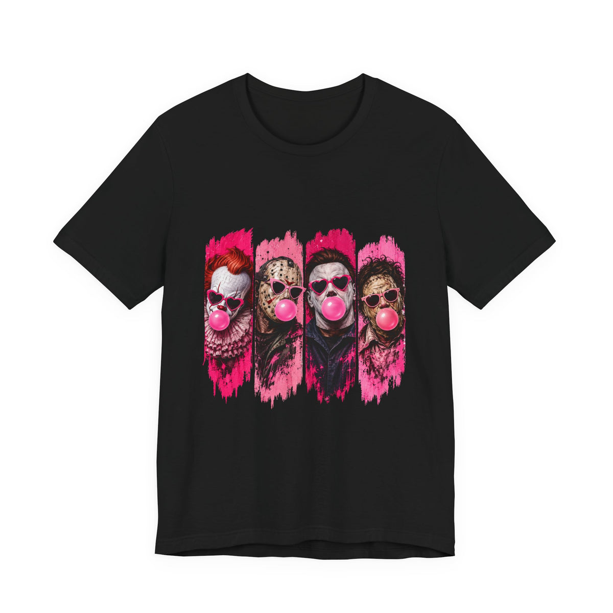 Clown Crew Bubblegum Graphic Tee — Retro Horror Pop Art T-Shirt