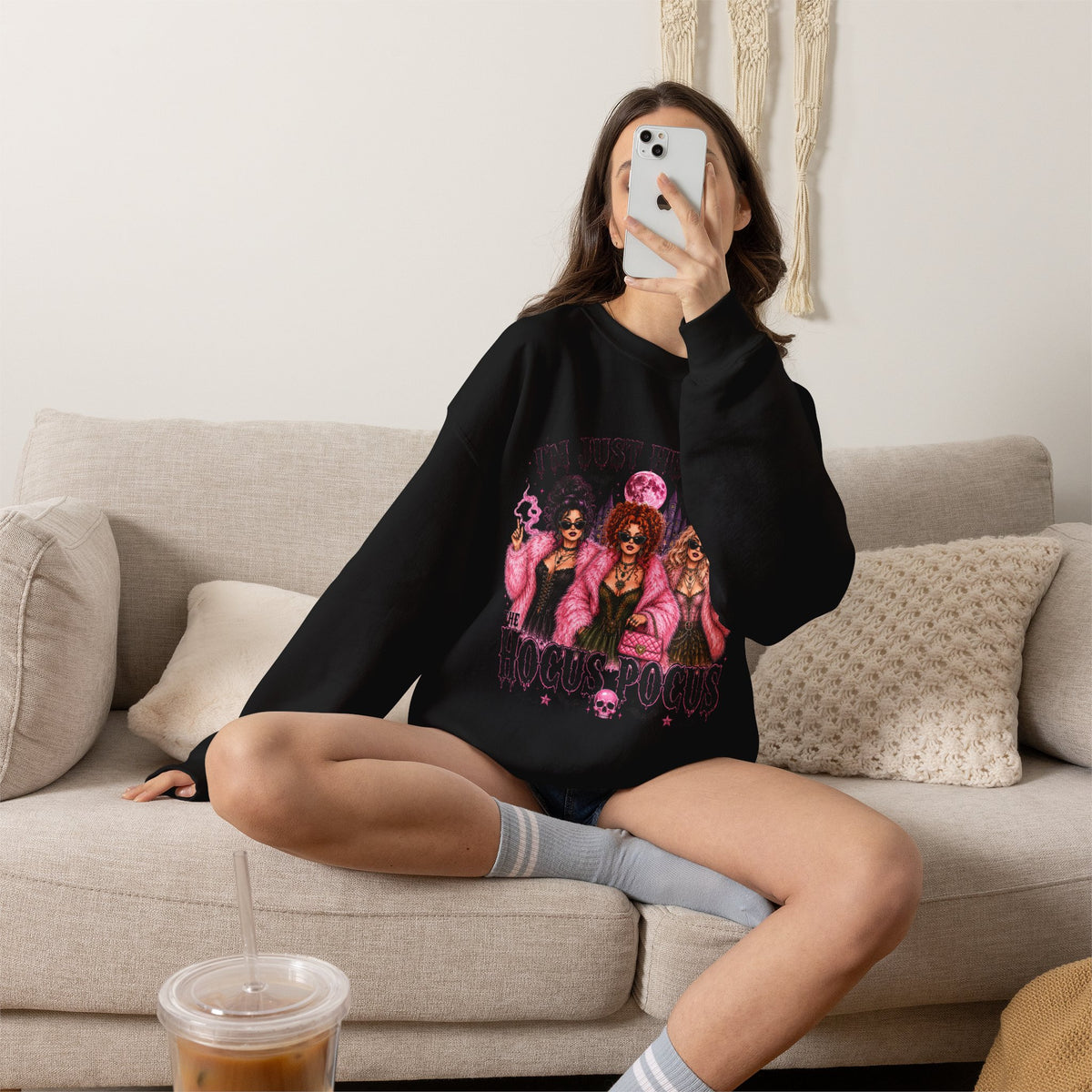 Hocus Pocus Pink Witches Crewneck Sweatshirt