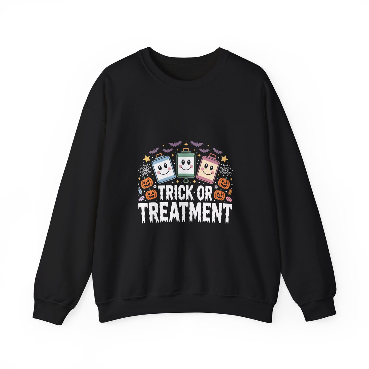Halloween Candy Phone Sweatshirt — Cute Trick-or-Treat Graphic