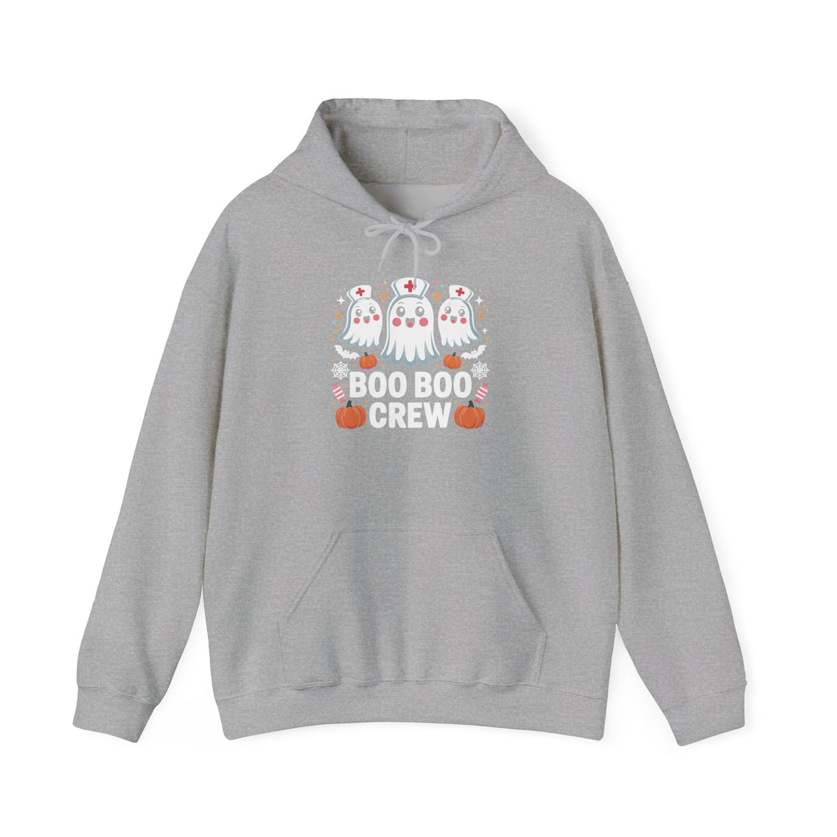 Halloween Ghost Hoodie with Pumpkins — Cute Spooky Fall Sweatshirt