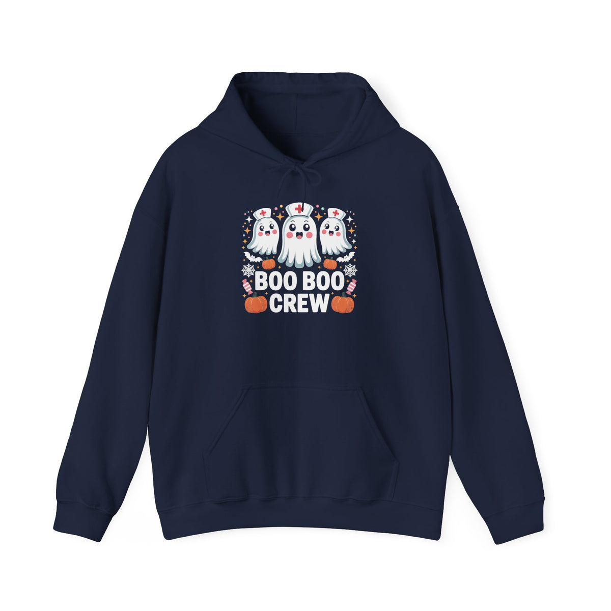 Halloween Ghost Hoodie with Pumpkins — Cute Spooky Fall Sweatshirt