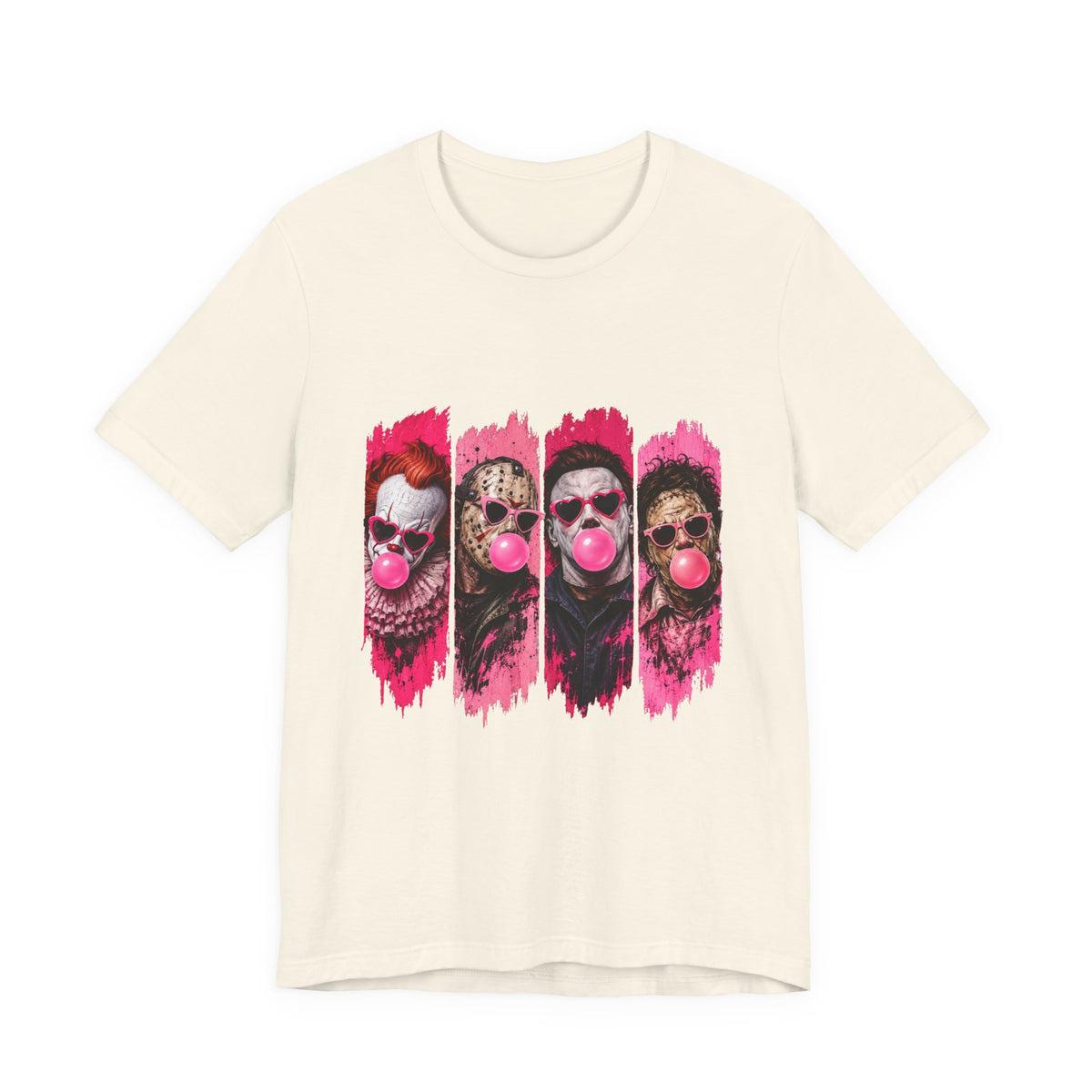 Clown Crew Bubblegum Graphic Tee — Retro Horror Pop Art T-Shirt