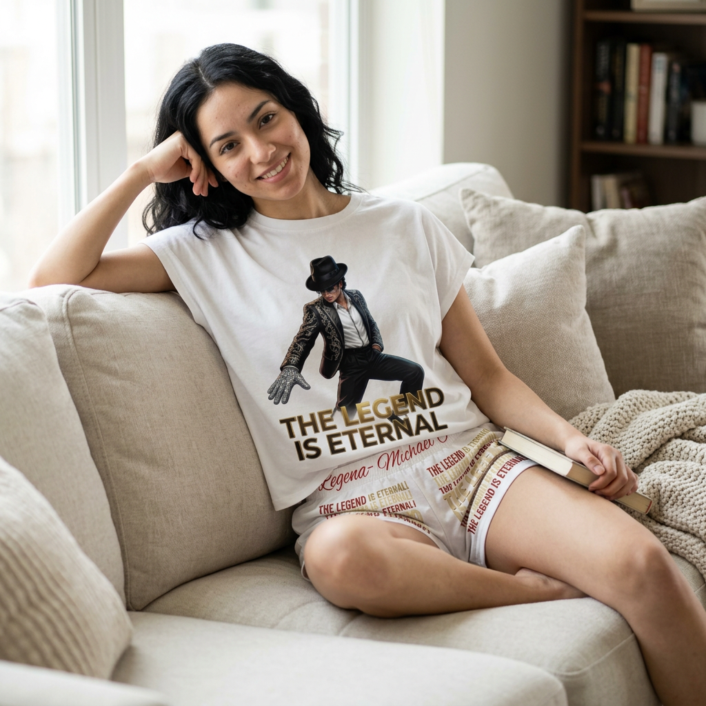 Michael Jackson 'The Legend Is Eternal' Women's Pajama Set — Cozy Graphic Sleepwear