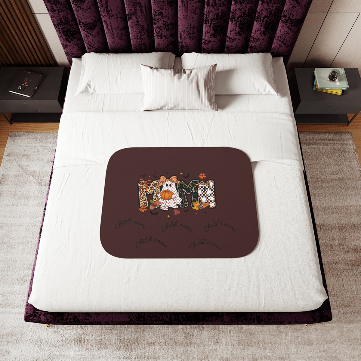 Halloween Mom Sherpa Blanket – Cozy Fall Family Throw