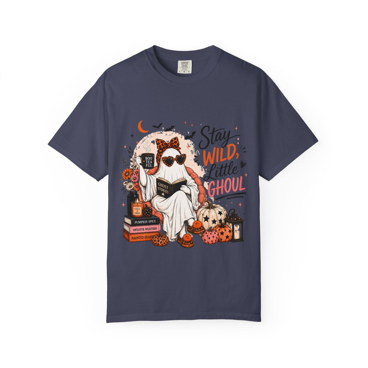 Stay Wild Little Ghoul T-Shirt — Cute Halloween Ghost Reading Design
