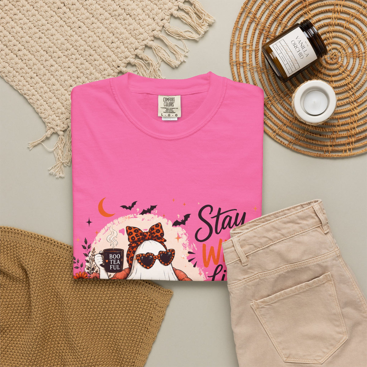 Stay Wild Little Ghoul T-Shirt — Cute Halloween Ghost Reading Design