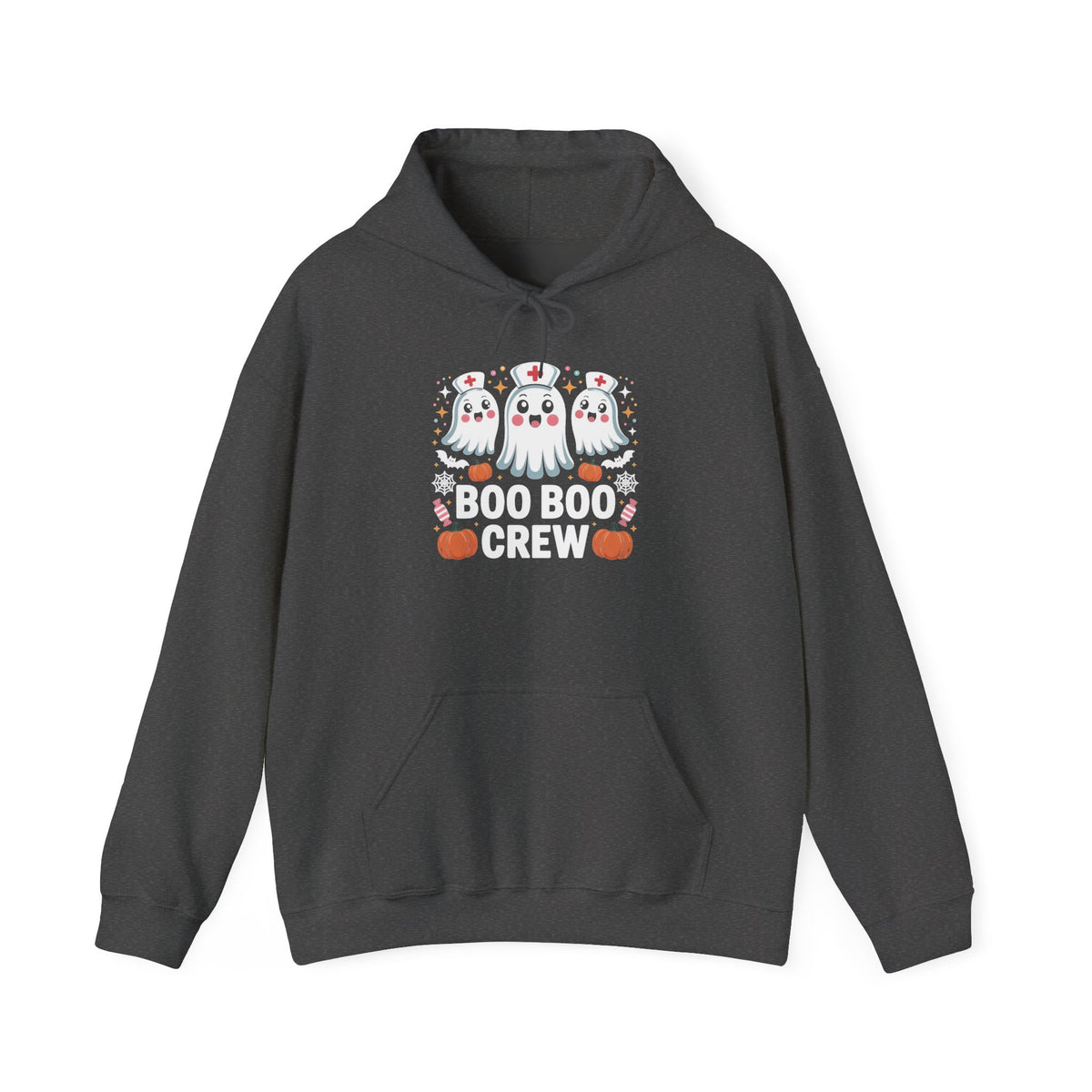 Halloween Ghost Hoodie with Pumpkins — Cute Spooky Fall Sweatshirt