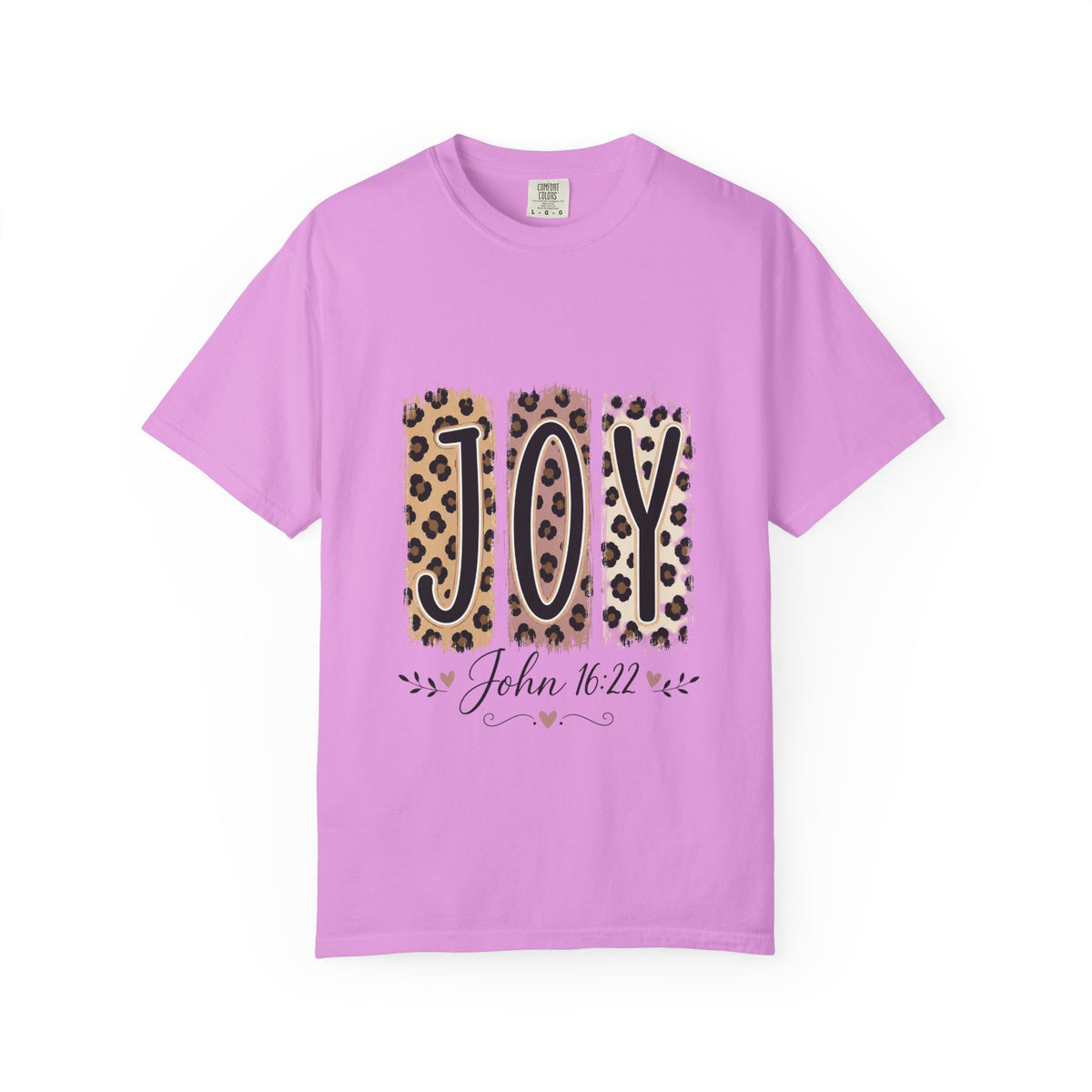 JOY Leopard Print T‑Shirt — John 16:22 Christian Faith Tee