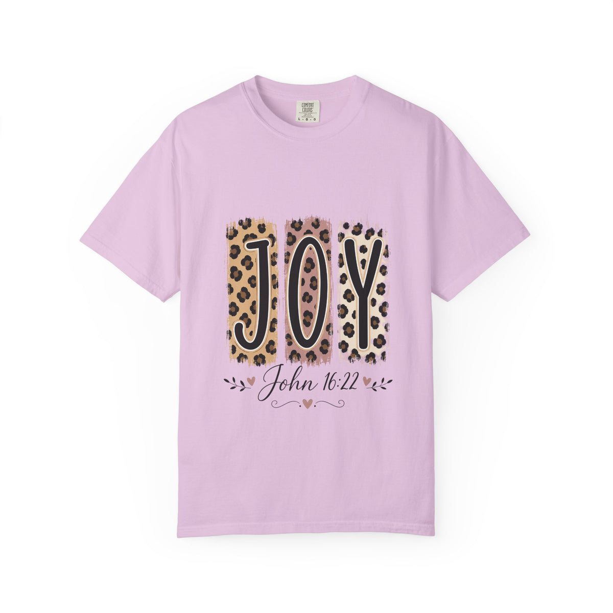 JOY Leopard Print T‑Shirt — John 16:22 Christian Faith Tee