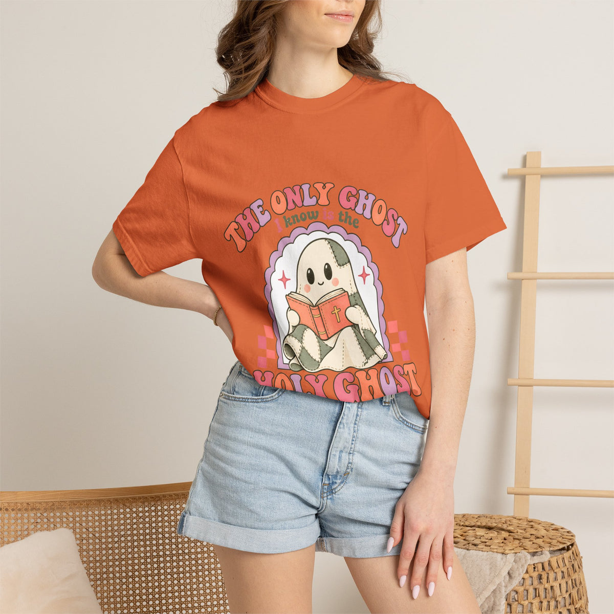 Holy Ghost Cute Ghost T-Shirt — "The Only Ghost I Know is the Holy Ghost" Retro Graphic Tee