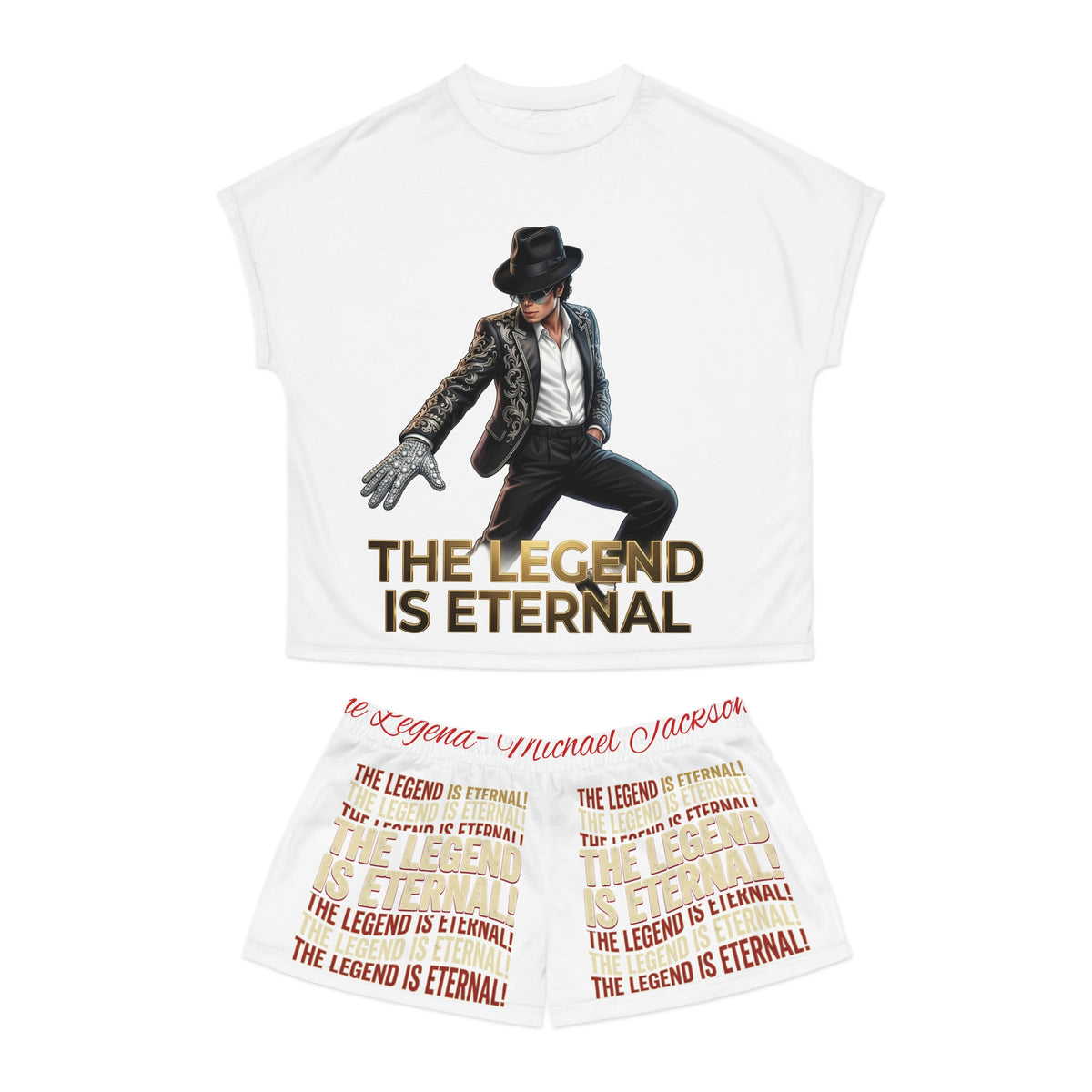Michael Jackson 'The Legend Is Eternal' Women's Pajama Set — Cozy Graphic Sleepwear