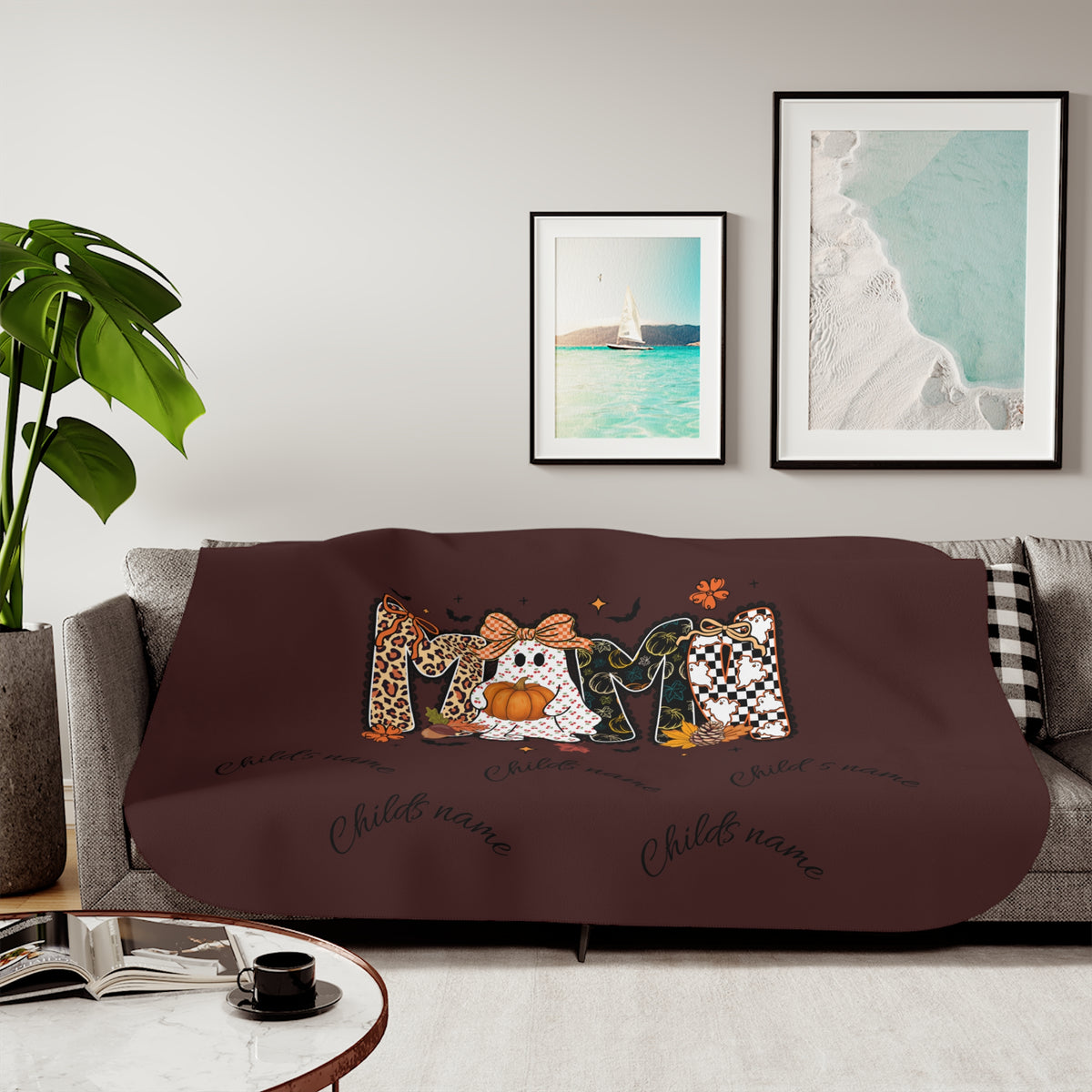 Halloween Mom Sherpa Blanket – Cozy Fall Family Throw