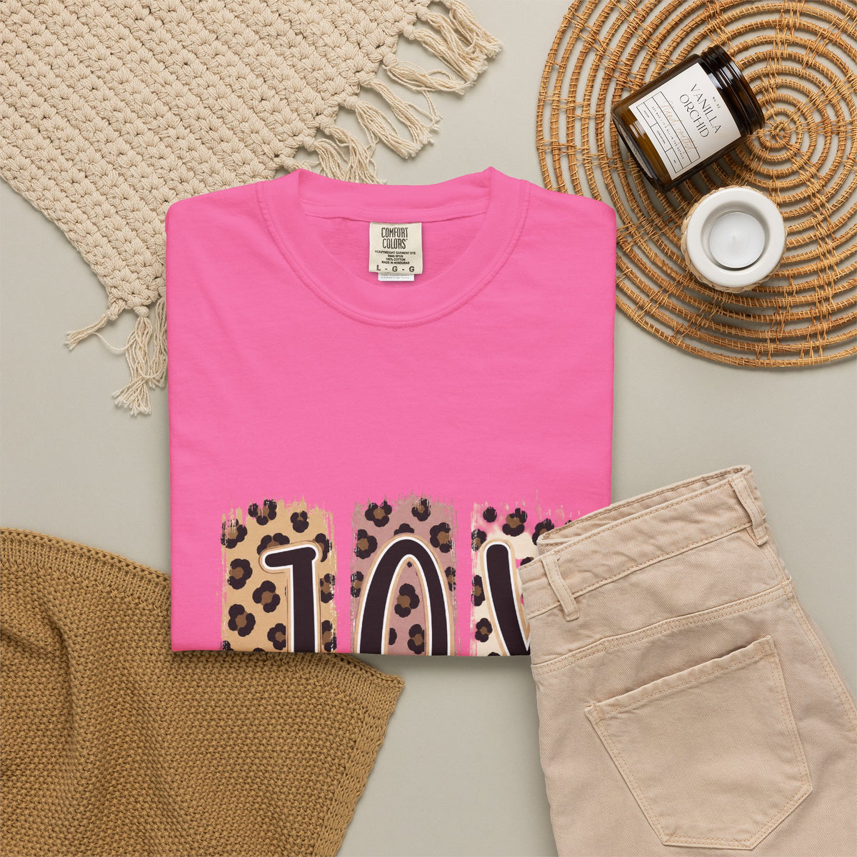 JOY Leopard Print T‑Shirt — John 16:22 Christian Faith Tee