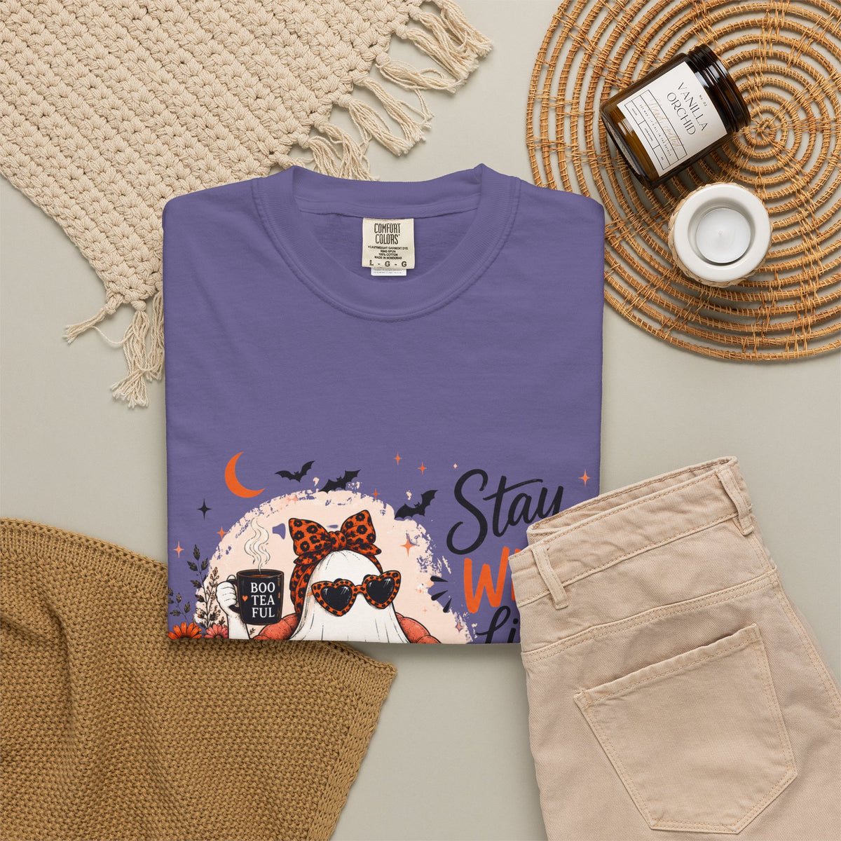 Stay Wild Little Ghoul T-Shirt — Cute Halloween Ghost Reading Design