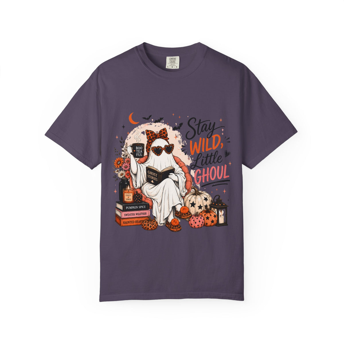 Stay Wild Little Ghoul T-Shirt — Cute Halloween Ghost Reading Design