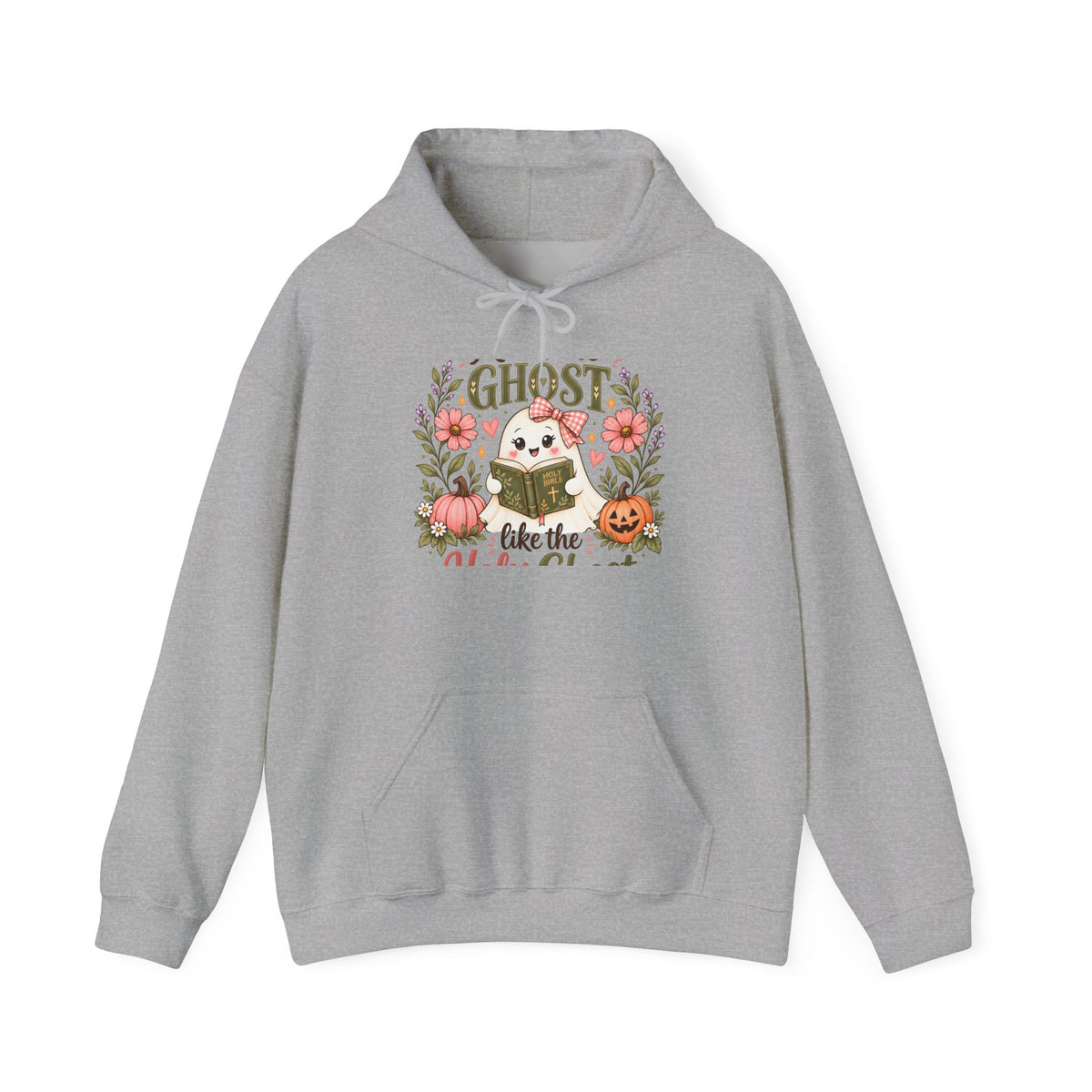 Ghost Like the Cool Kids Hoodie — Cute Pumpkin & Floral Halloween Sweatshirt