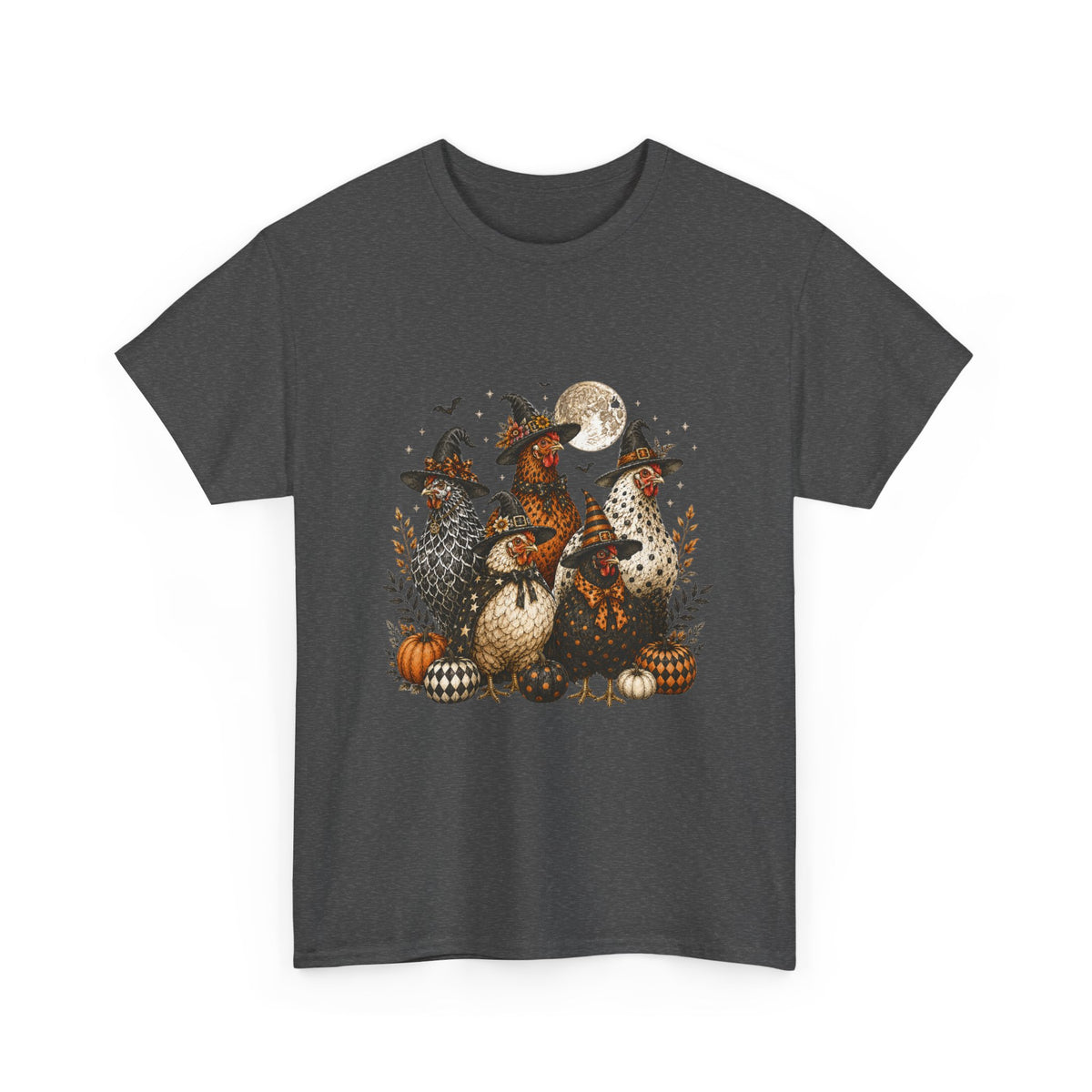Halloween Chickens-Vintage Moon & Pumpkins