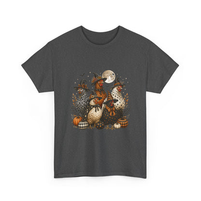 Halloween Chickens-Vintage Moon & Pumpkins