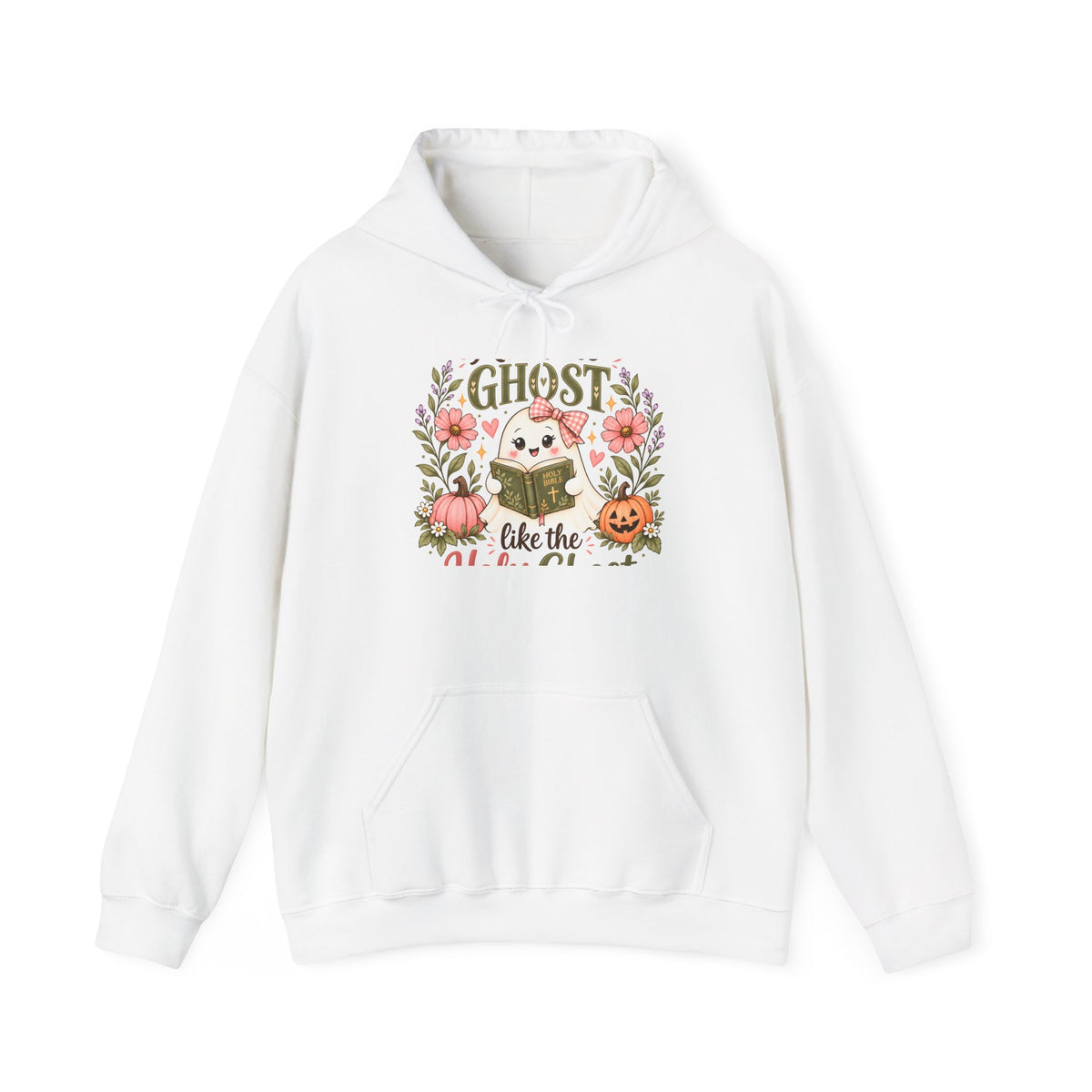 Ghost Like the Cool Kids Hoodie — Cute Pumpkin & Floral Halloween Sweatshirt