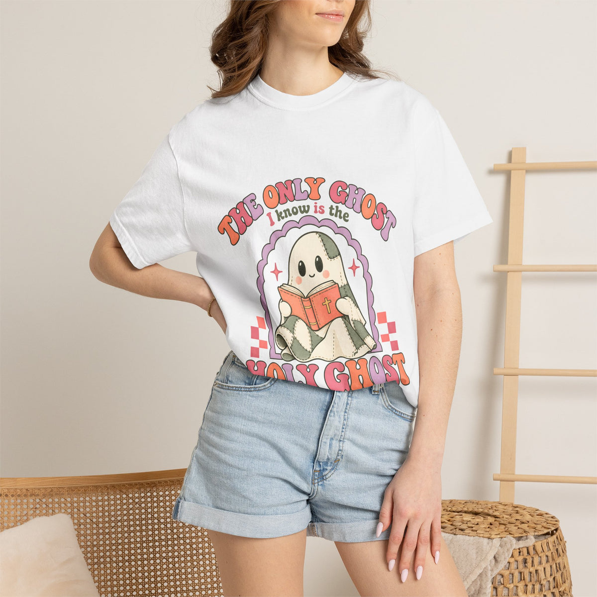Holy Ghost Cute Ghost T-Shirt — "The Only Ghost I Know is the Holy Ghost" Retro Graphic Tee
