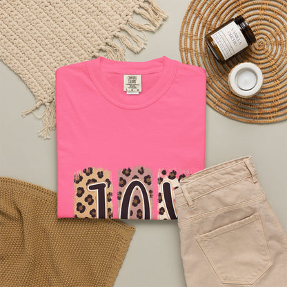 JOY Leopard Print T‑Shirt — John 16:22 Christian Faith Tee