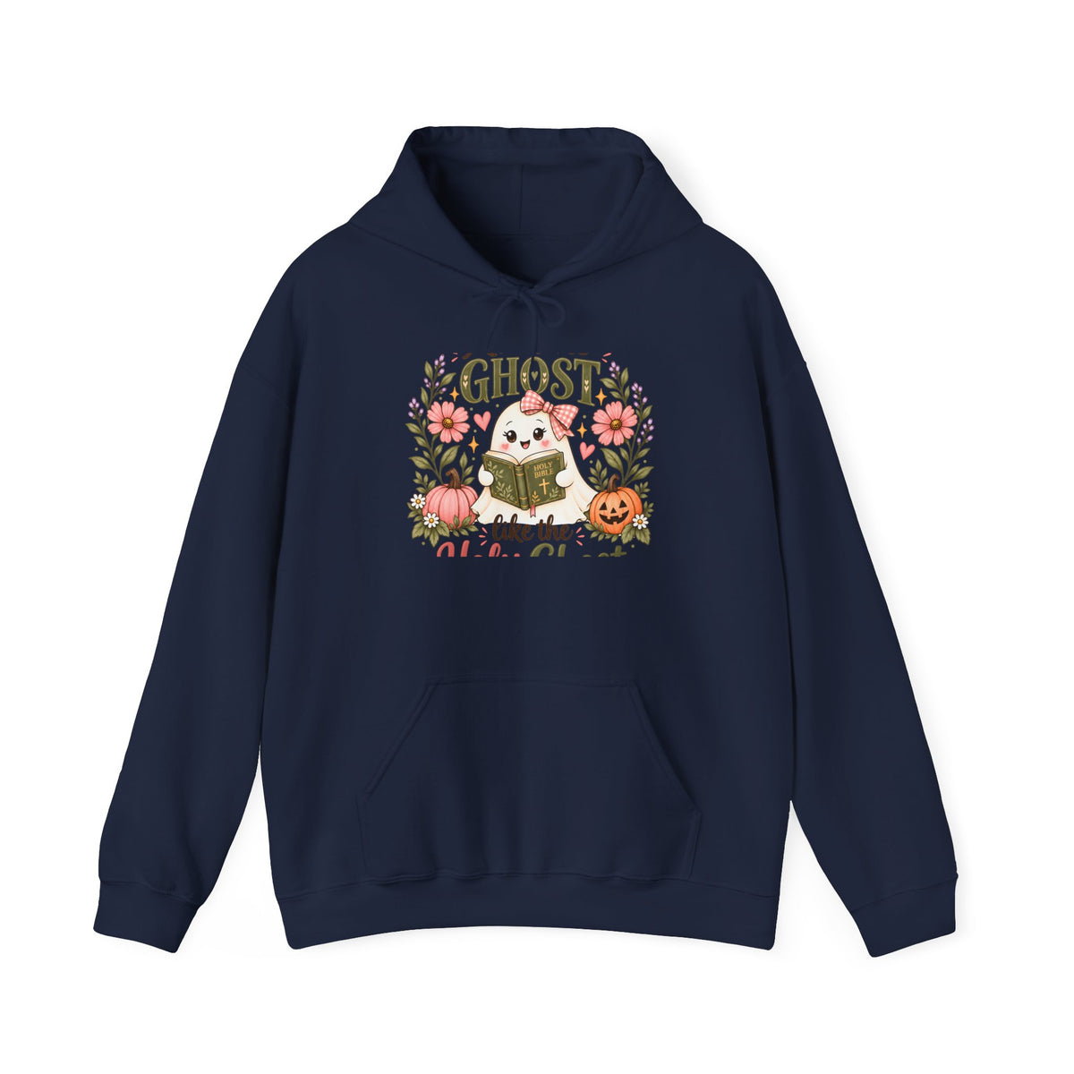 Ghost Like the Cool Kids Hoodie — Cute Pumpkin & Floral Halloween Sweatshirt