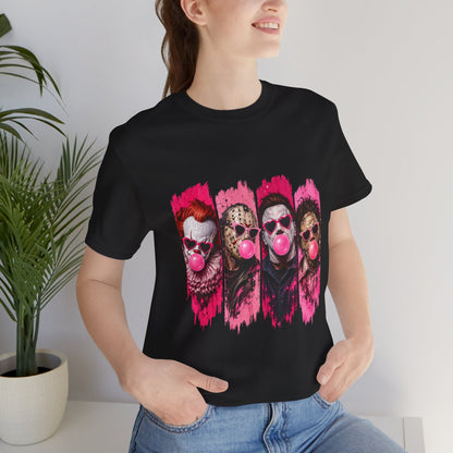 Clown Crew Bubblegum Graphic Tee — Retro Horror Pop Art T-Shirt