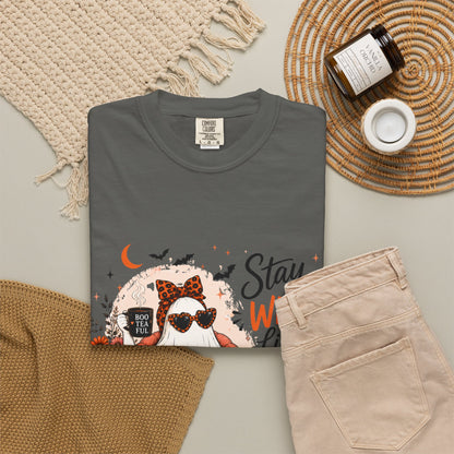 Stay Wild Little Ghoul T-Shirt — Cute Halloween Ghost Reading Design