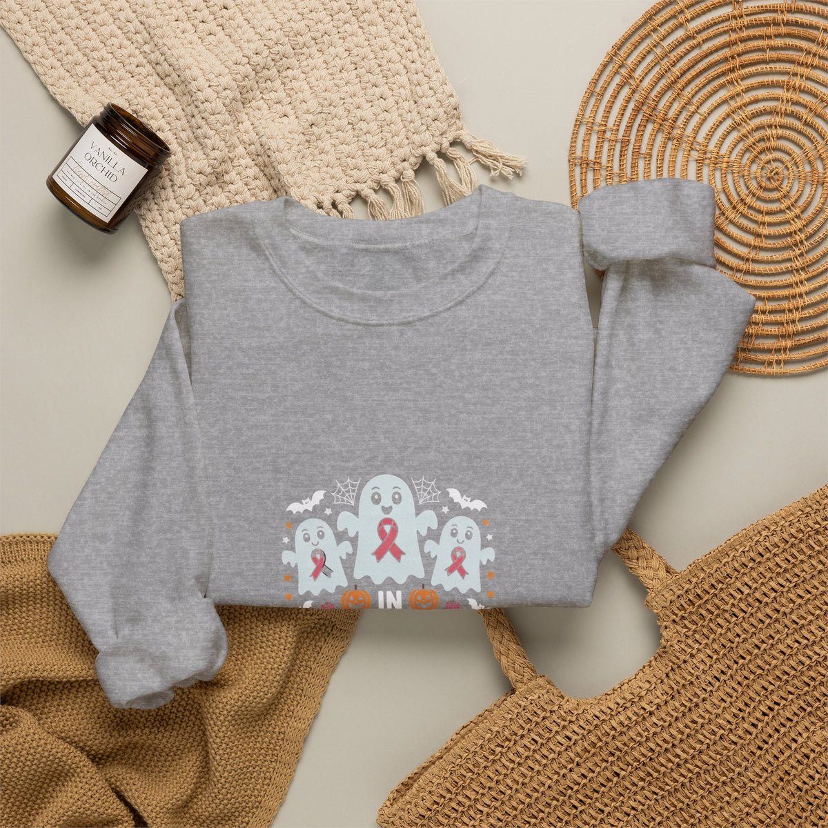 Breast Cancer Awareness Crewneck Sweatshirt — 'Think Pink' Ribbon Design