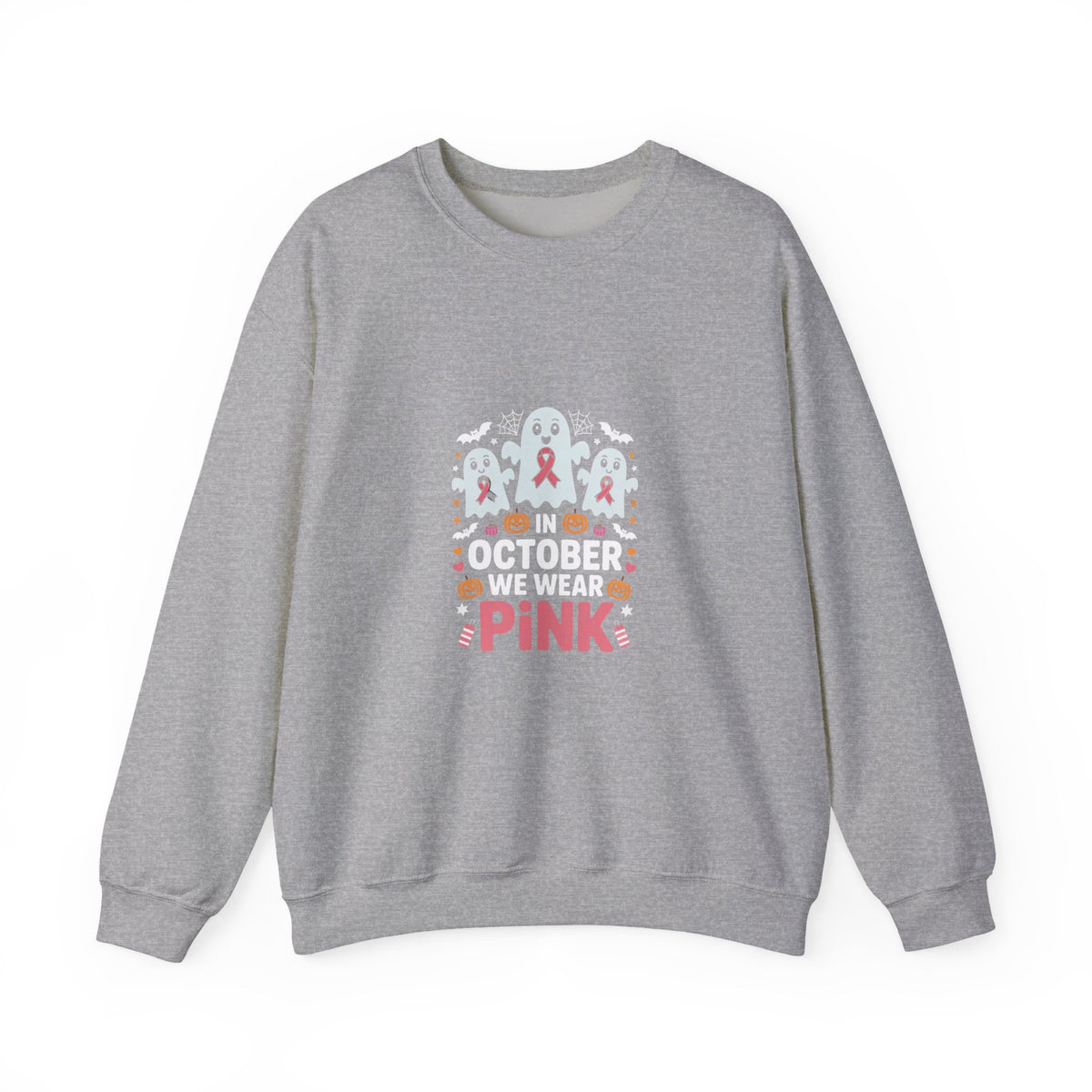 Breast Cancer Awareness Crewneck Sweatshirt — 'Think Pink' Ribbon Design