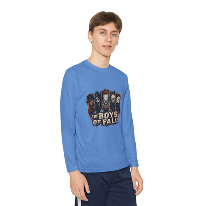 Youth Long Sleeve Tee — "The Boys of Fall" Horror Mask Graphic