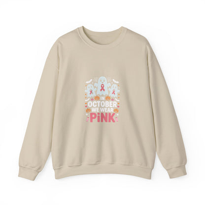 Breast Cancer Awareness Crewneck Sweatshirt — 'Think Pink' Ribbon Design